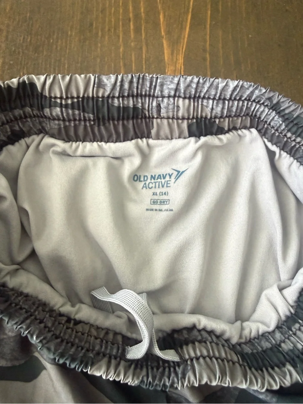Grey Camo Athletic Shorts, Old Navy, girls XL 14